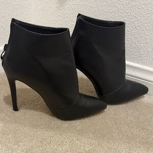 Sleek Black Heeled Ankle Boots